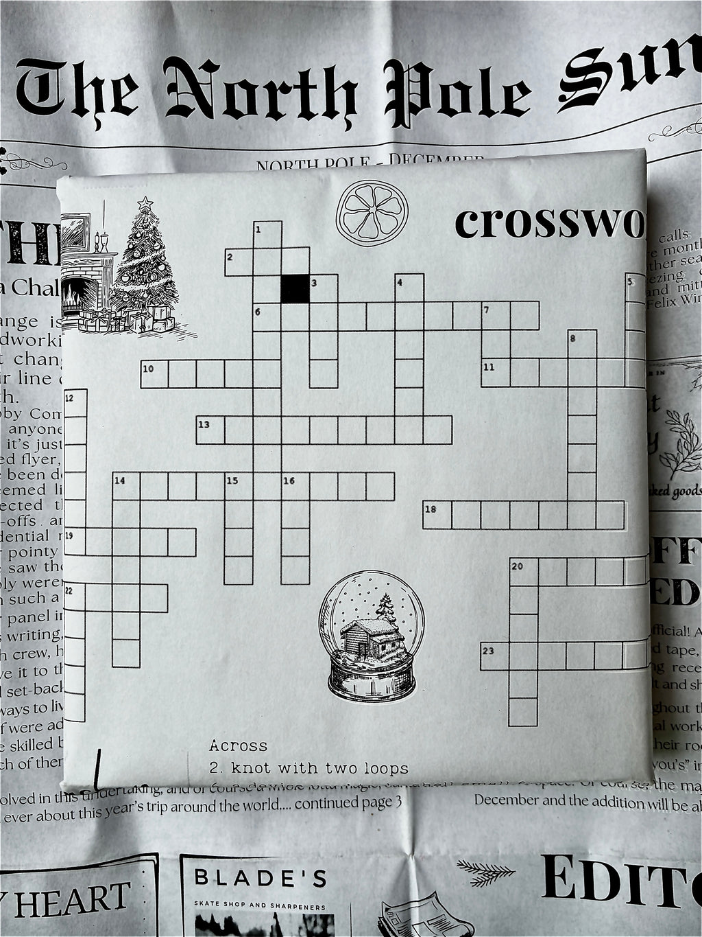 North Pole Newspaper Gift Wrap