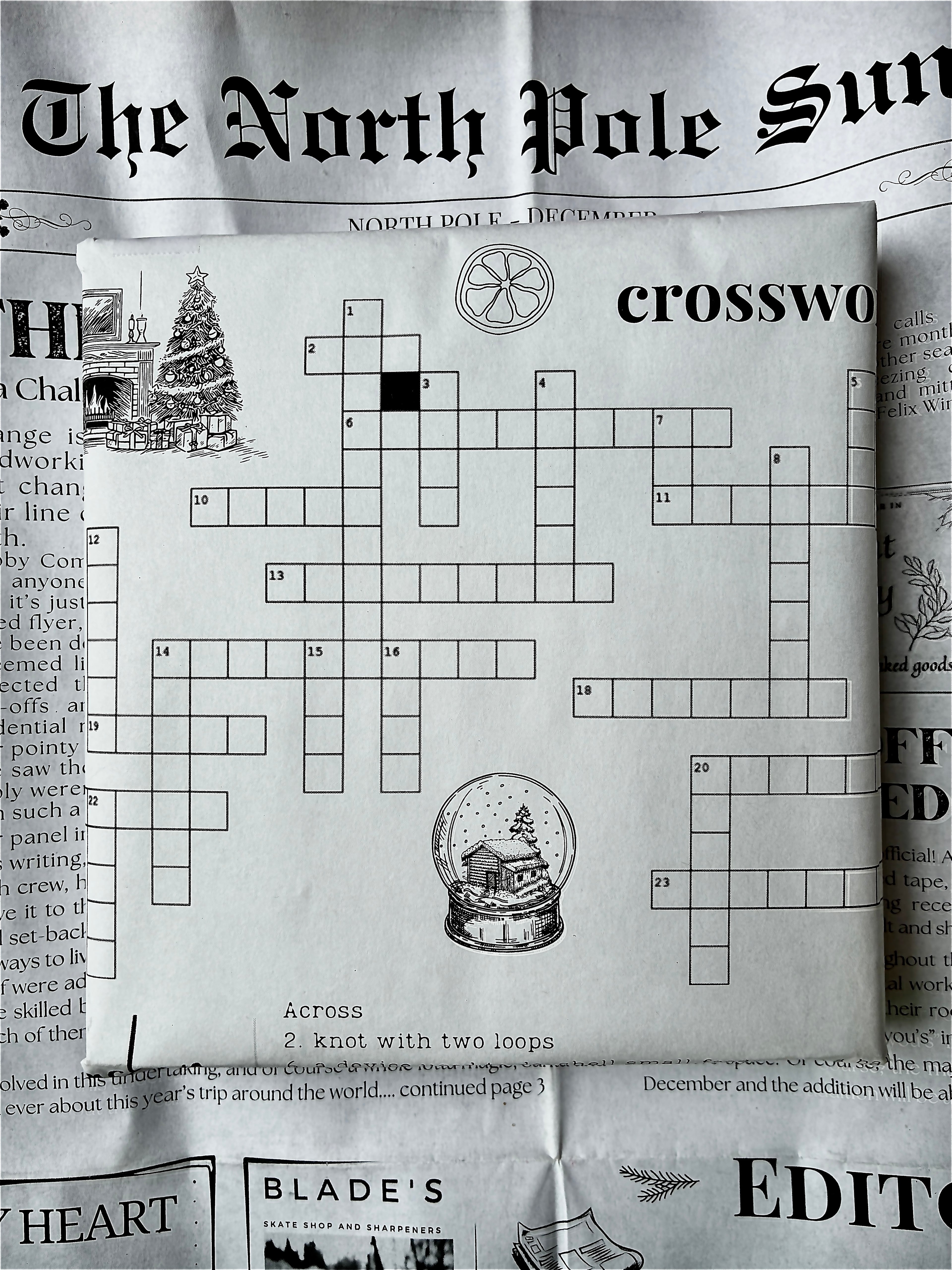 North Pole Newspaper Gift Wrap