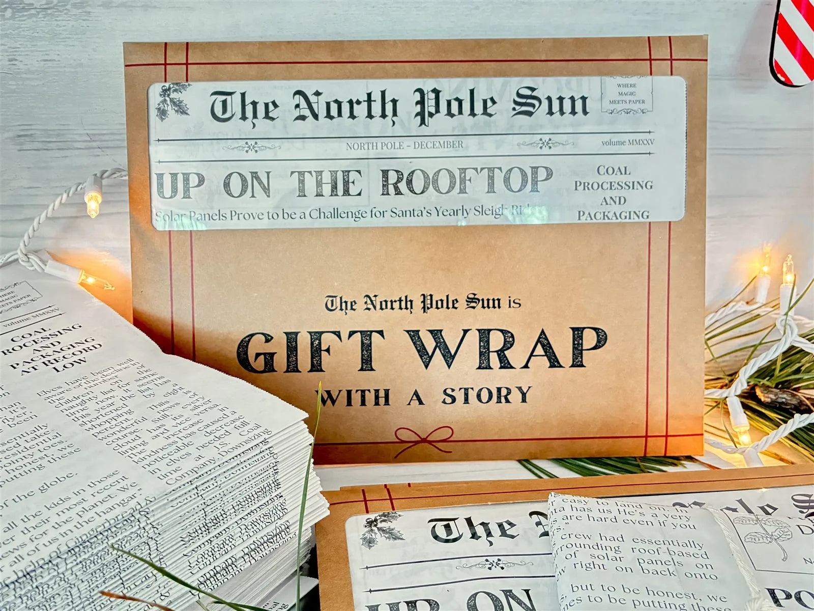 The North Pole Newspaper Gift Wrap