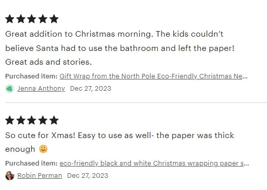 The North Pole Sun review on Etsy