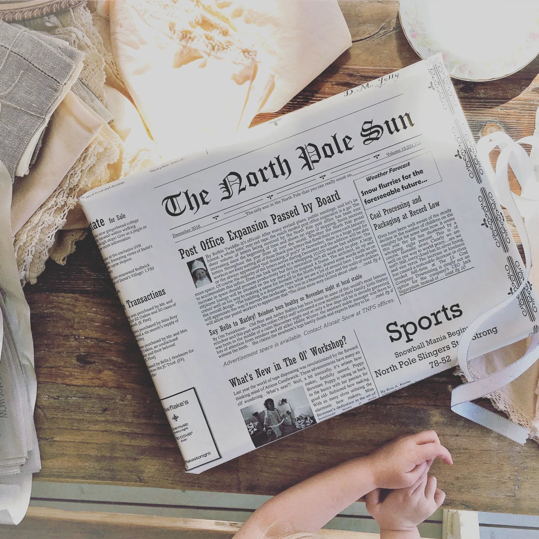 A printed issue of The North Pole Sun newspaper